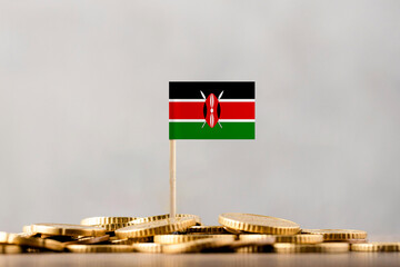 The Flag of Kenya with Coins.