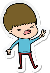 Fototapeta premium sticker of a cartoon stressed man