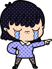 cartoon woman crying