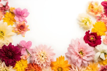 Obraz na płótnie Canvas Colorful flowers composition on white background