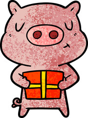 cartoon christmas pig