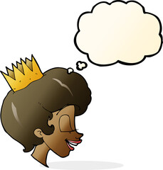 cartoon princess with thought bubble