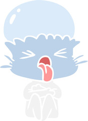 weird flat color style cartoon alien