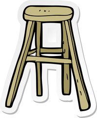 sticker of a cartoon wooden stool