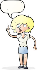 cartoon woman with question with speech bubble