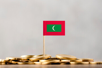 The Flag of Maldives with Coins.