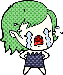 cartoon crying vampire girl