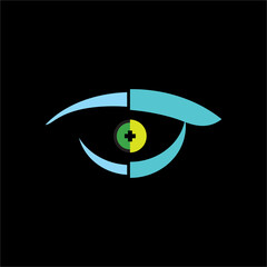 Eye logo design medical plus idea vector template 
