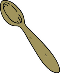 hand drawn quirky cartoon wooden spoon