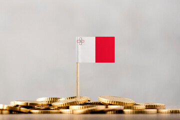 The Flag of Malta with Coins.