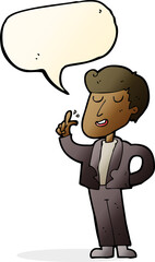 cartoon cool guy snapping fingers with speech bubble