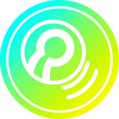 tennis ball circular icon with cool gradient finish