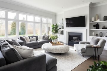 Fototapeta premium Luxurious Elegant Living Room Decor. Generative AI