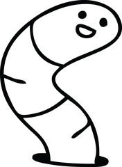 line drawing quirky cartoon worm