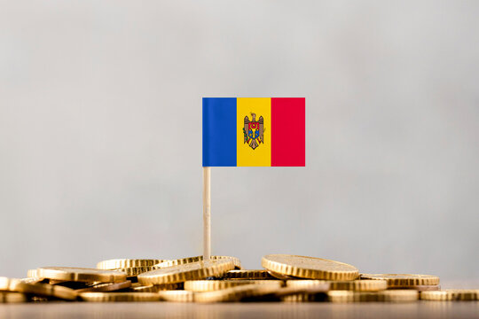 The Flag of Moldova with Coins.