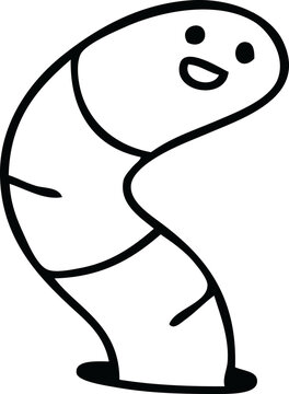 recommend clip art: line drawing quirky cartoon worm