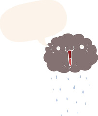 cartoon cloud with speech bubble in retro style