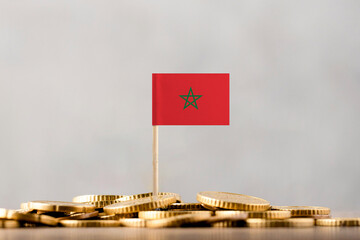 The Flag of Morocco with Coins.