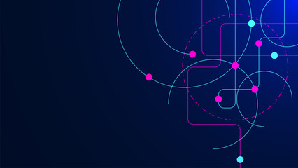 Abstract digital connection with connecting dots and lines. Global communication, networking and big data visualization concept background.