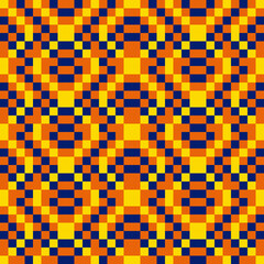 Fototapeta premium blue, yellow, orange, lattice-contiguous checkered background
