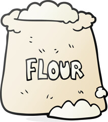 freehand drawn cartoon bag of flour