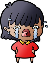 cartoon girl crying