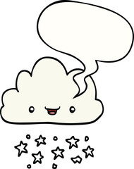 cartoon storm cloud with speech bubble