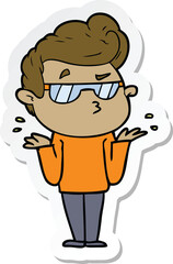 sticker of a cartoon cool guy
