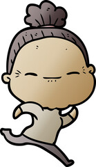 cartoon peaceful old woman