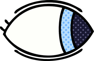 comic book style cartoon of a eye looking to one side