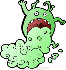 cartoon gross monster being sick