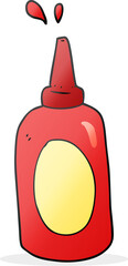 freehand drawn cartoon ketchup bottle