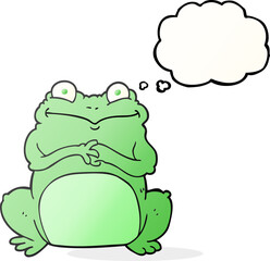 freehand drawn thought bubble cartoon funny frog