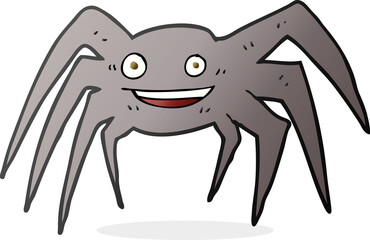 freehand drawn cartoon happy spider