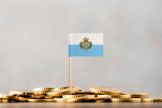 The Flag of San Marino with Coins.