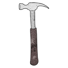 freehand textured cartoon hammer