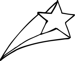 line drawing cartoon shooting star © lineartestpilot