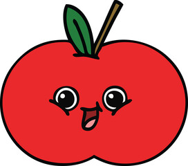 cute cartoon of a red apple