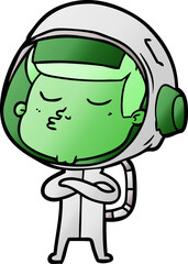 cartoon confident astronaut