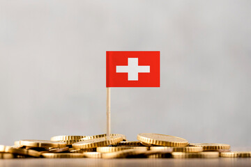 The Flag of Switzerland with Coins.