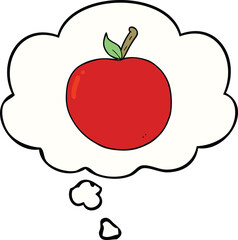 cartoon apple with thought bubble