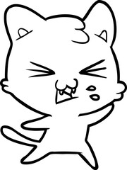 cartoon cat hissing