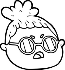 cartoon female face