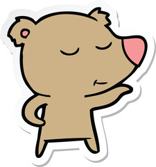 sticker of a happy cartoon bear