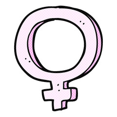 freehand drawn cartoon female symbol