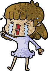 cartoon woman in tears