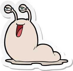 sticker of a gross cartoon slug