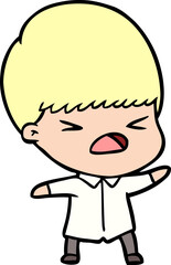 cartoon stressed man