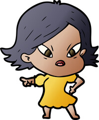 cartoon stressed woman