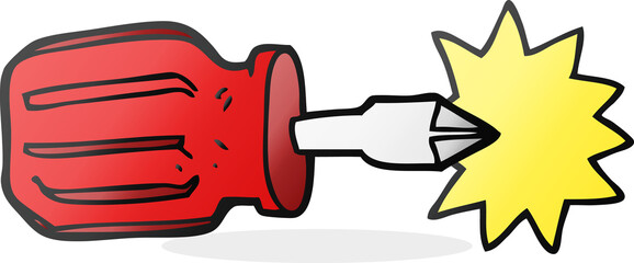 freehand drawn cartoon screwdriver